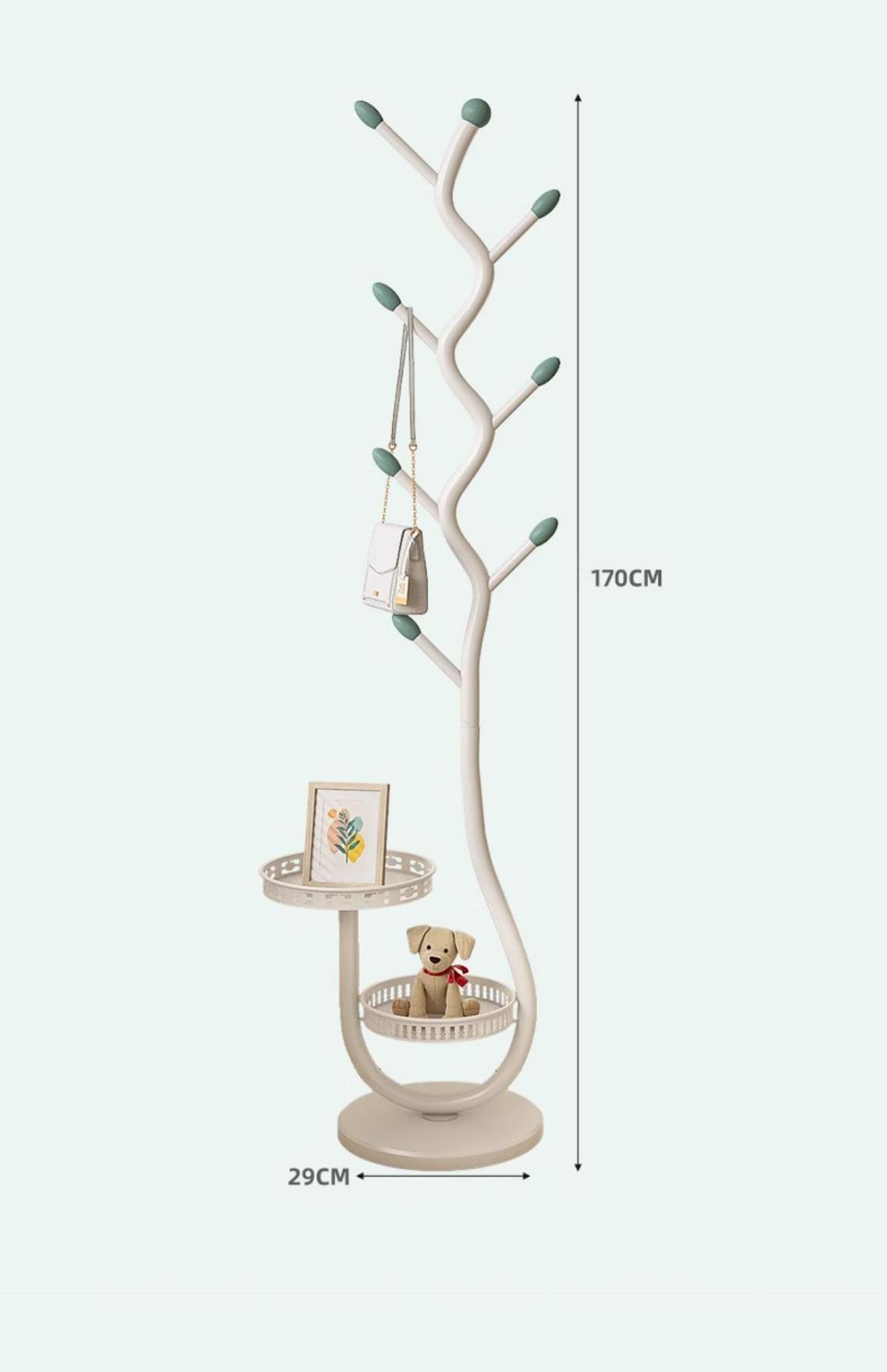 Luxury MultiFunctional Floor Standing Clothes Rack with Dual Tray