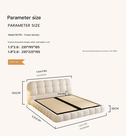 Modern Upholstered Platform Bed with Tufted Headboard