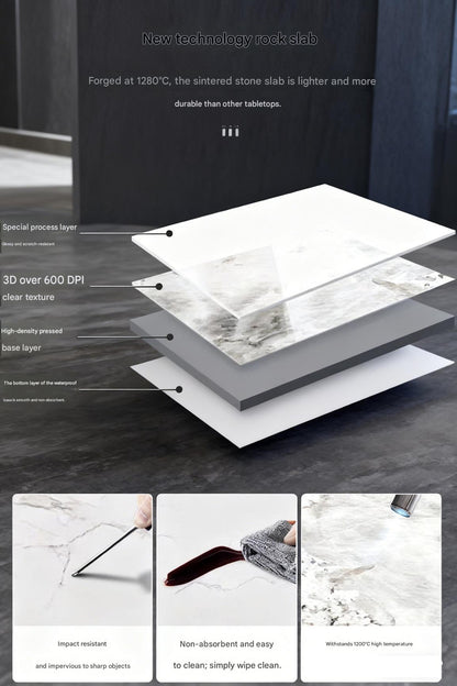 Luxury Stone Slab Tea Table With Chairs