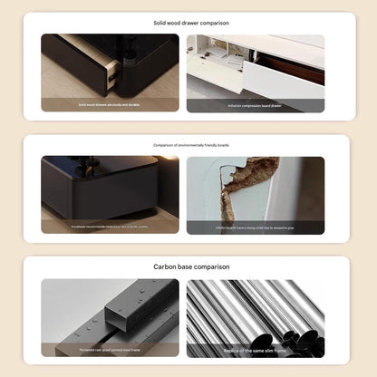 Luxury Floor Standing Glass TV Cabinet with Storage Drawers