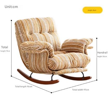 Retro Lazy Rocking Chair with Ottoman