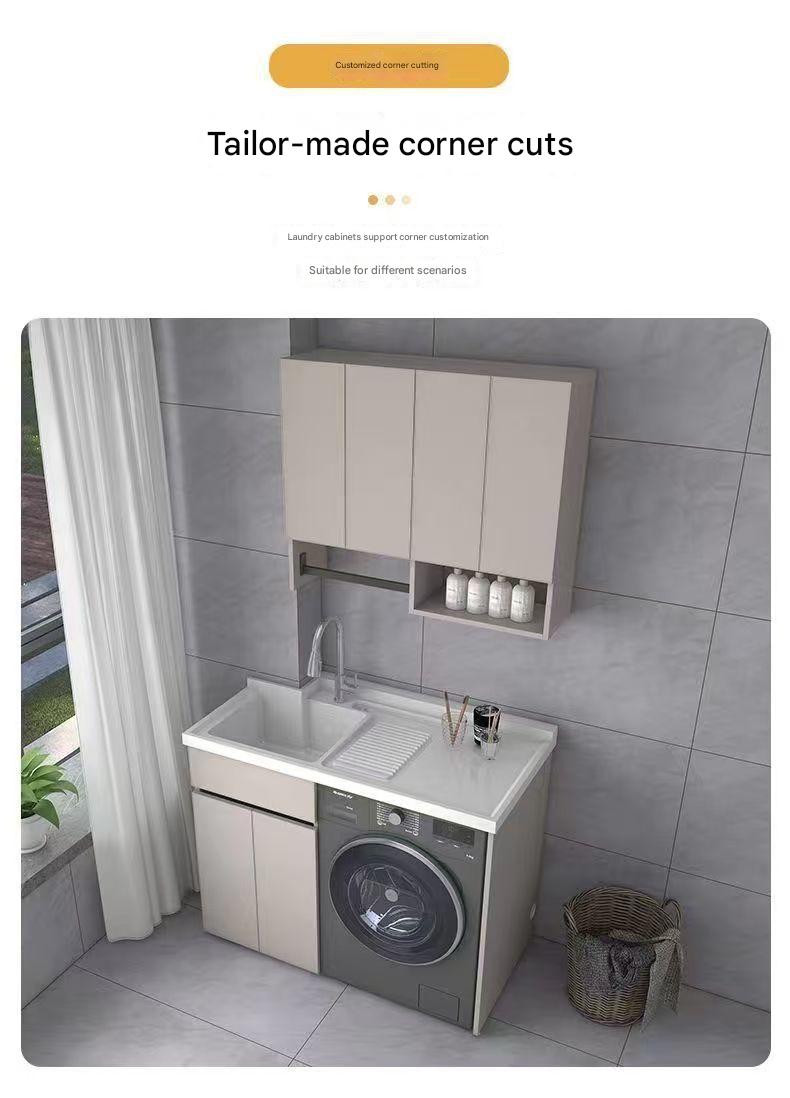 Modern Laundry Cabinet with Integrated Wash Basin