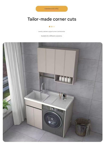 Modern Laundry Cabinet with Integrated Wash Basin