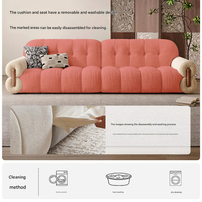 Retro Chenille Fabric Sofa with Adjustable Depth