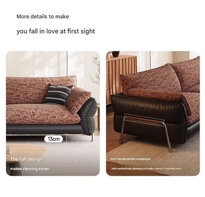 Modern Extra Large Fabric Sofa with Goose Down Cushions
