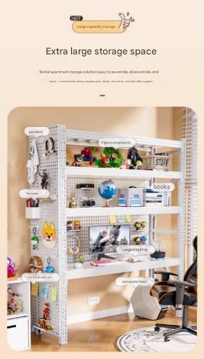 Modern Multi Layer Computer Desk with Storage Shelves