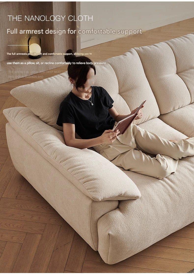 Luxury Chenille Fabric Sofa with Deep Cushions