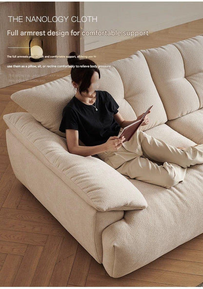 Luxury Chenille Fabric Sofa with Deep Cushions