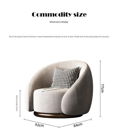 Luxury Rotating Single Seater Sofa With Deep Seating