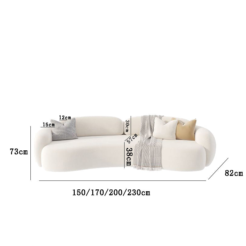 Luxury Curved Velvet Fabric Sofa