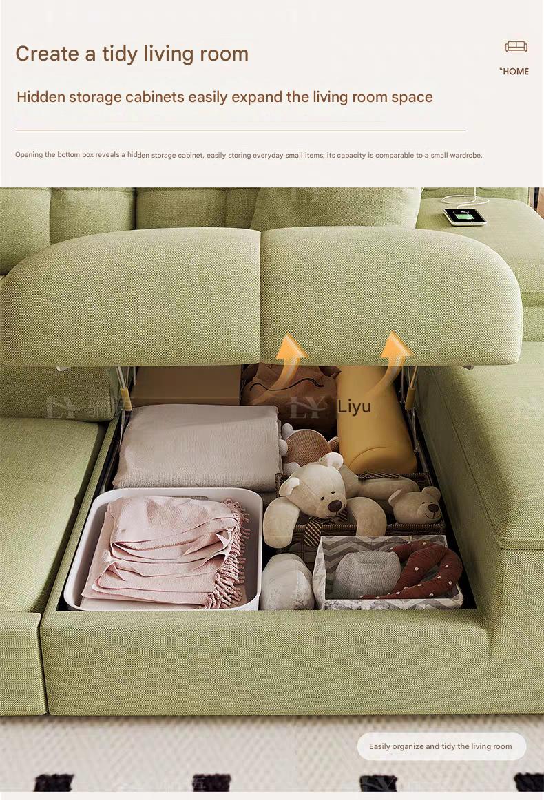 Luxury Chenille Cotton Linen Folding Sofa Bed