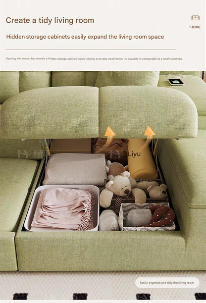 Luxury Chenille Cotton Linen Folding Sofa Bed
