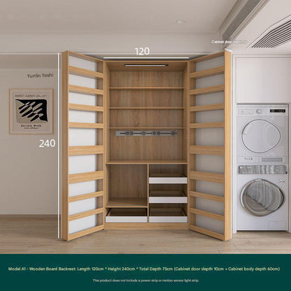 Modern Wooden Wardrobe Storage Cabinet with Shelves