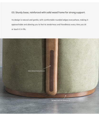 Modern Scandinavian Wooden Stool with Backrest