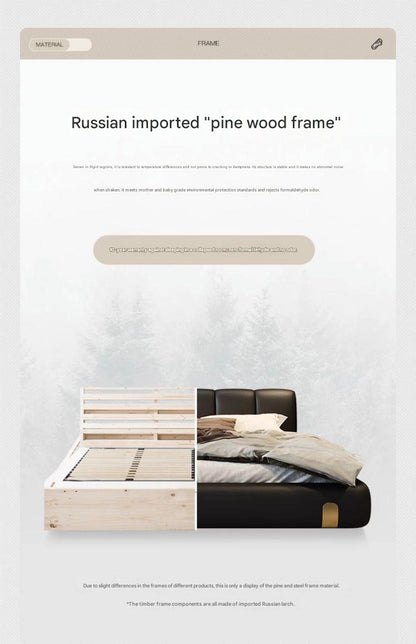 Italian Luxury Soft Leather Double Bed