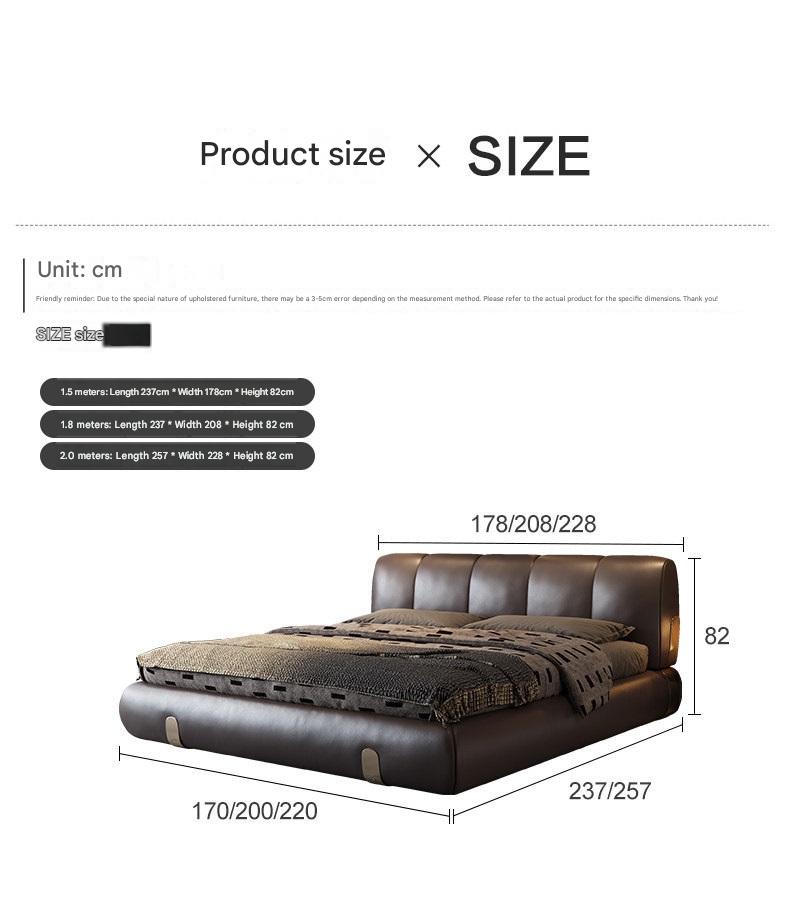 Italian Luxury Leather Sand Dune Double Bed