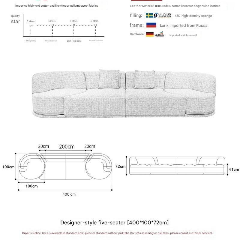 Luxury Curved Fabric Bordone Rotating Sectional Sofa Set