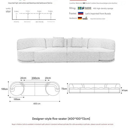 Luxury Curved Fabric Bordone Rotating Sectional Sofa Set