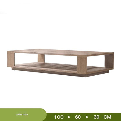 Luxury Outdoor Wooden Sofa Set with Coffee Table