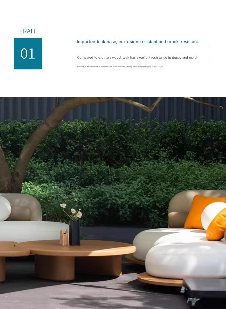 Luxury Outdoor Curved Sofa Set with Coffee Table