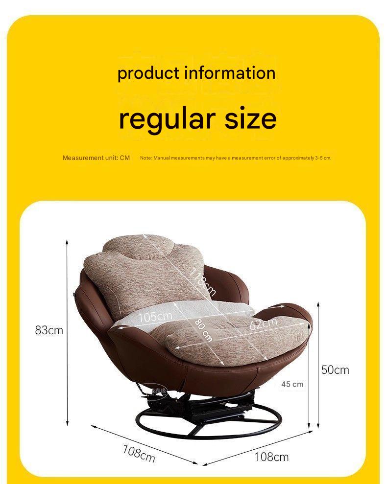 Modern Eggshell Swivel Recliner Chair with Ottoman