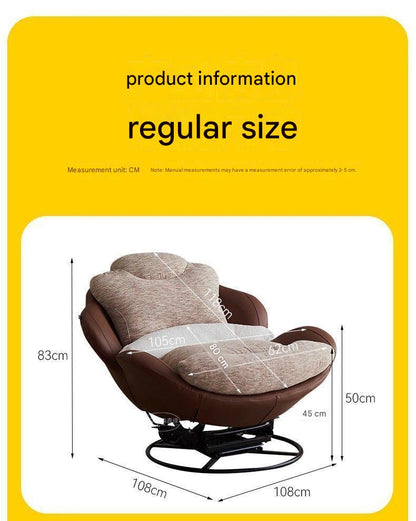 Modern Eggshell Swivel Recliner Chair with Ottoman