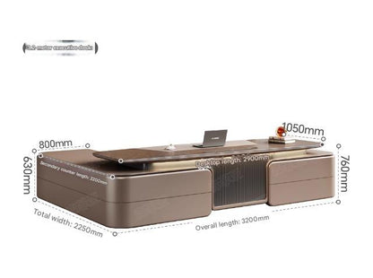 Luxury L-Shaped Office Desk With Chair
