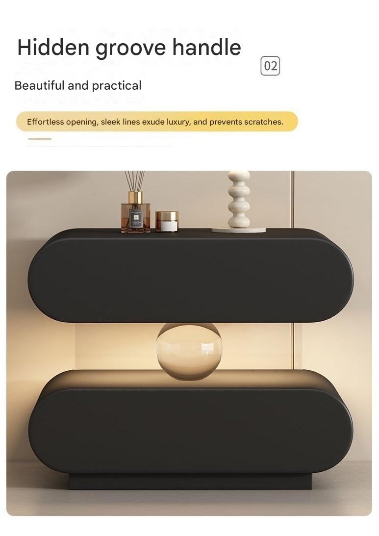 Luxury Wooden Bedside Table With Acrylic Sensor Light