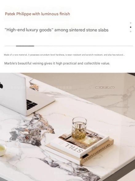 Luxury Stone Slab Tea Table With Chairs