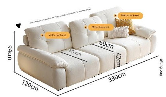 Luxury Electric Adjustable Backrest Chenille Cloud Fabric Sofa