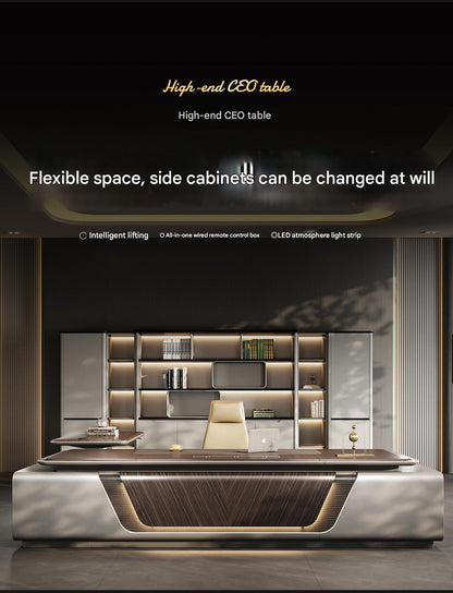 Luxury Executive Office Desk with LED Lighting