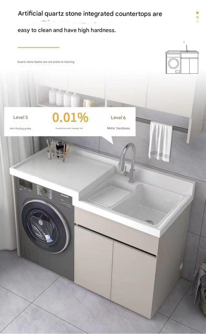 Modern Laundry Cabinet with Integrated Wash Basin