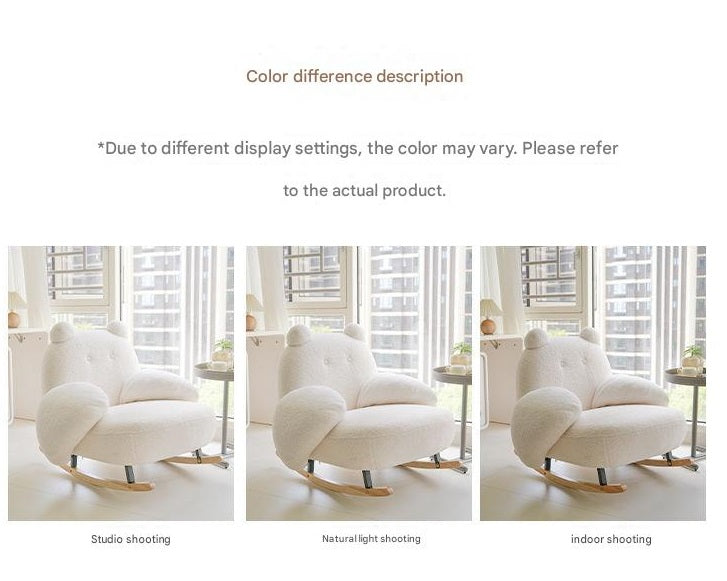 Luxury Teddy Bear Rocking Chair with Adjustable Backrest