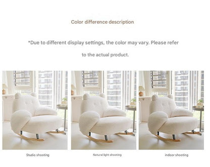 Luxury Teddy Bear Rocking Chair with Adjustable Backrest