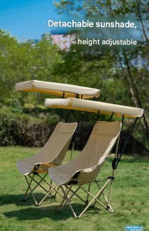 Outdoor Folding Chair with Umbrella Canopy
