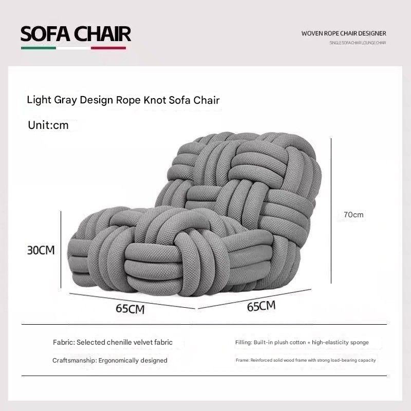 Luxury Italian Woven Knot Sofa Chair
