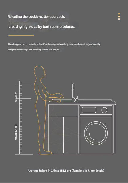 Modern Laundry Cabinet with Integrated Wash Basin