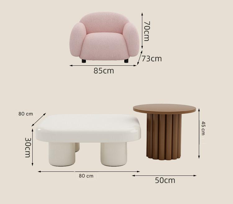 Luxury Lambswool Three Seater Sofa Set With Coffee Table