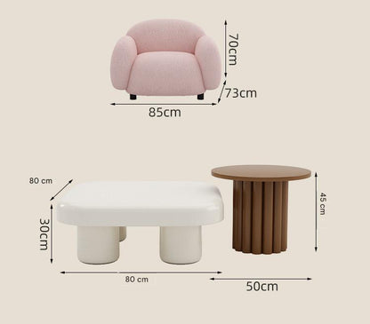 Luxury Lambswool Three Seater Sofa Set With Coffee Table