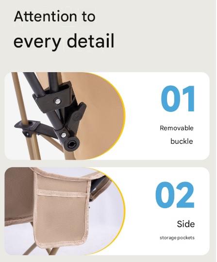 Outdoor Folding Chair with Umbrella Canopy