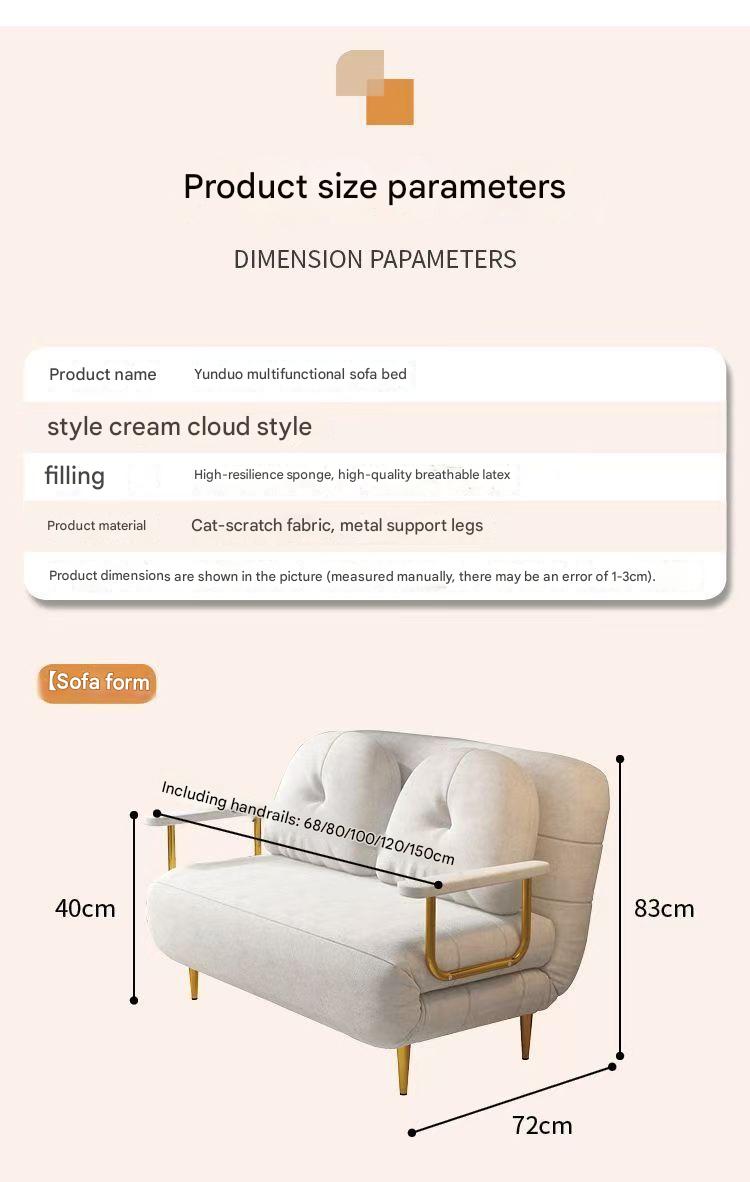 Multi Functional Foldable Double Cloud Sofa Bed