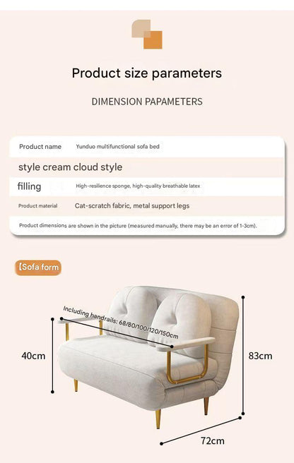 Multi Functional Foldable Double Cloud Sofa Bed