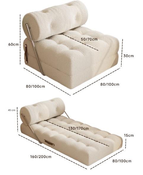 Luxury Lambswool Folding Sofa Bed
