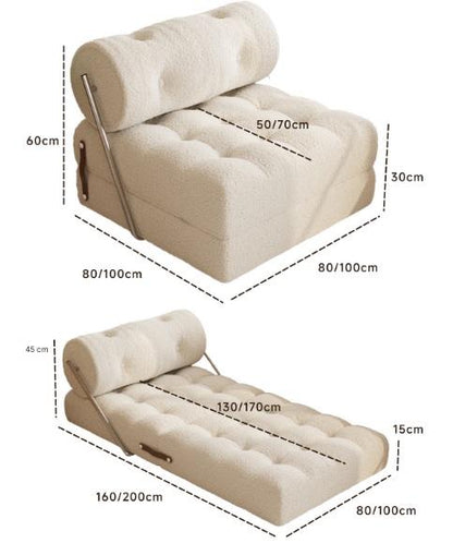Luxury Lambswool Folding Sofa Bed