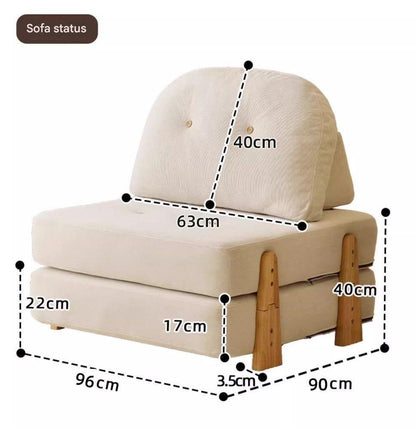 Luxury Fabric Floor Sofa Bed with Backrest