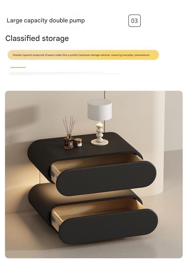 Luxury Wooden Bedside Table With Acrylic Sensor Light