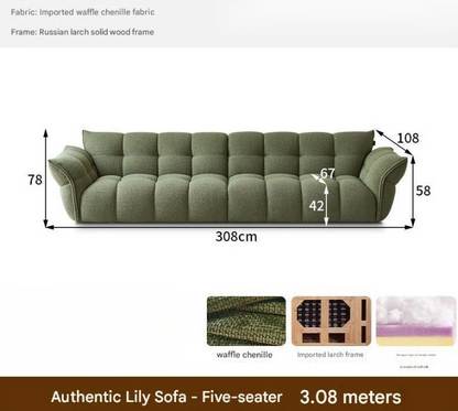 French Retro Chenille Fabric Lily Sofa
