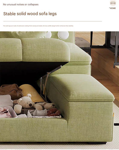 Luxury Chenille Cotton Linen Folding Sofa Bed