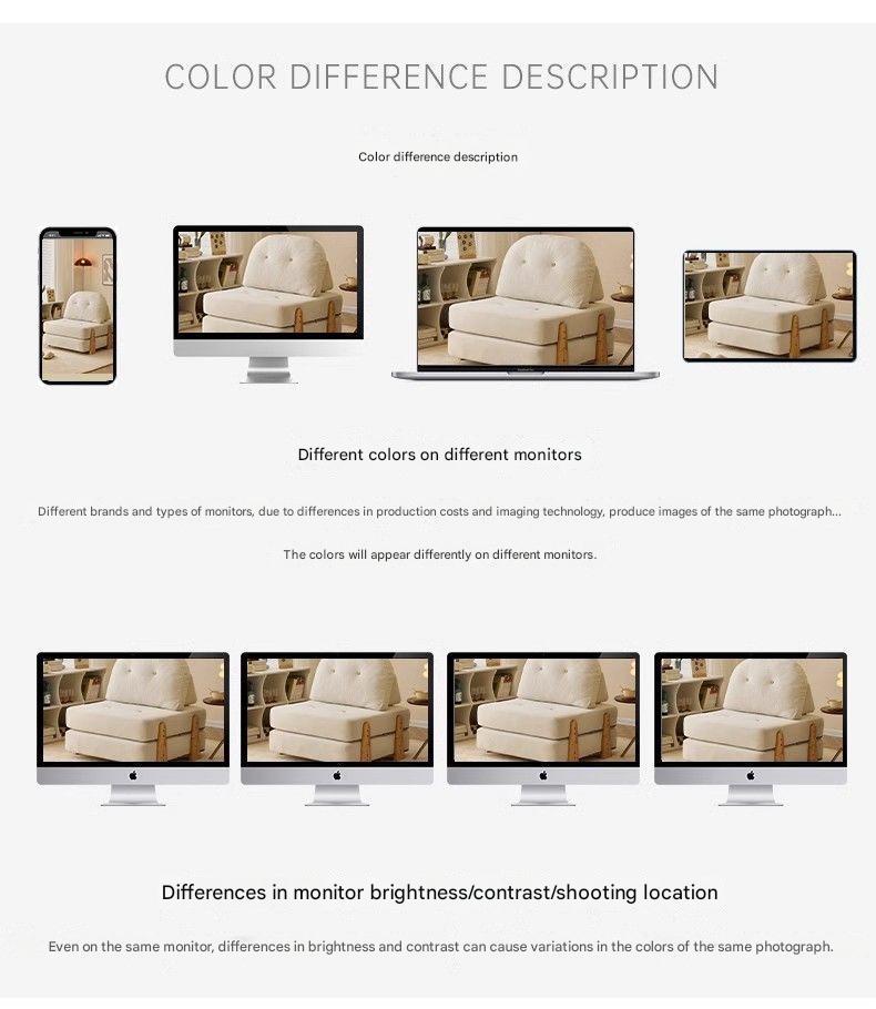 Luxury Fabric Floor Sofa Bed with Backrest