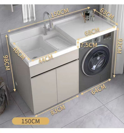 Modern Laundry Cabinet with Integrated Wash Basin